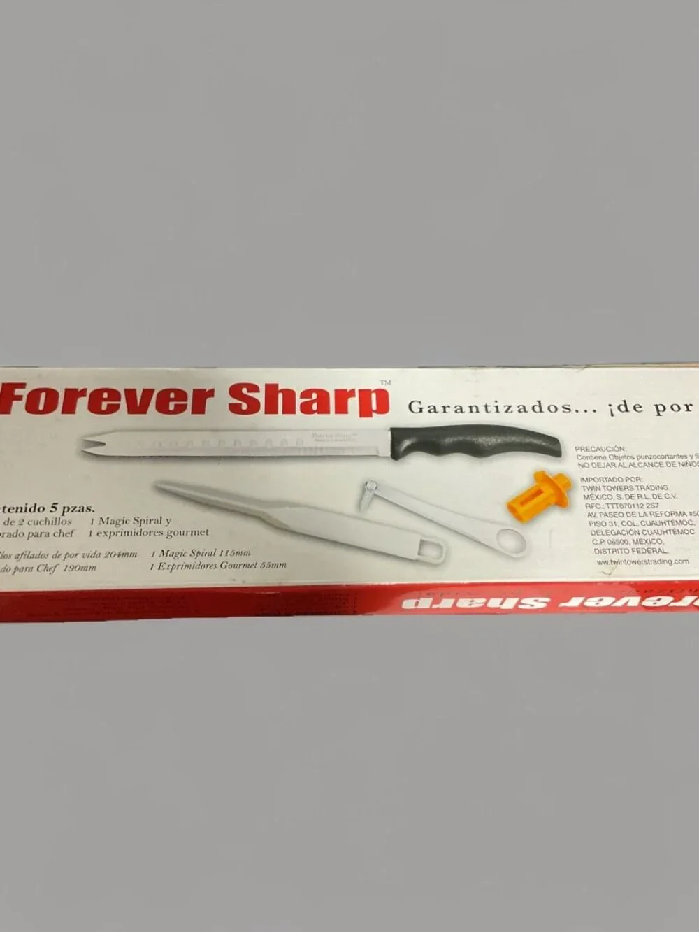 Forever Sharp 5-Piece Knife Set With Chef Decorator & Magic Spiral